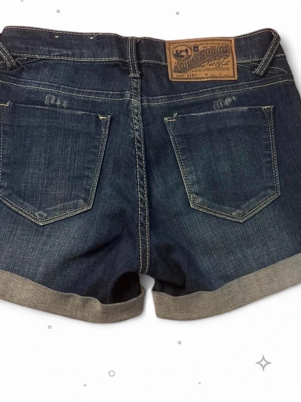 Vigoss Studio Cuffed Denim Shorts - Dark Wash 24